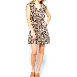 Velvet by Graham Spencer Dress Floral Fireglow Paloma Tie Waist , Size L​​​